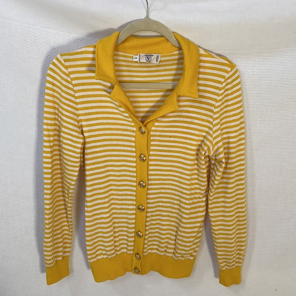 Vintage 80s Valentino Striped Cardigan - Picture 11 of 16